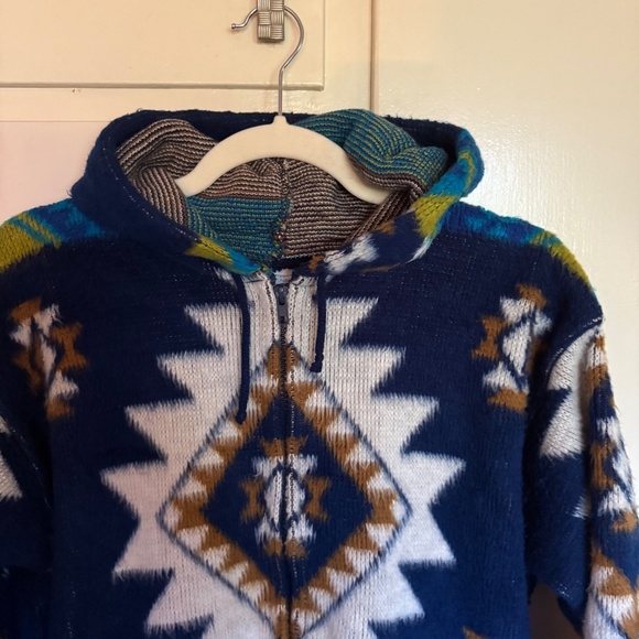 Artesanias Tuntaquimba Ecuadorian Southwest Wool Jacket Size Medium - Picture 4 of 10